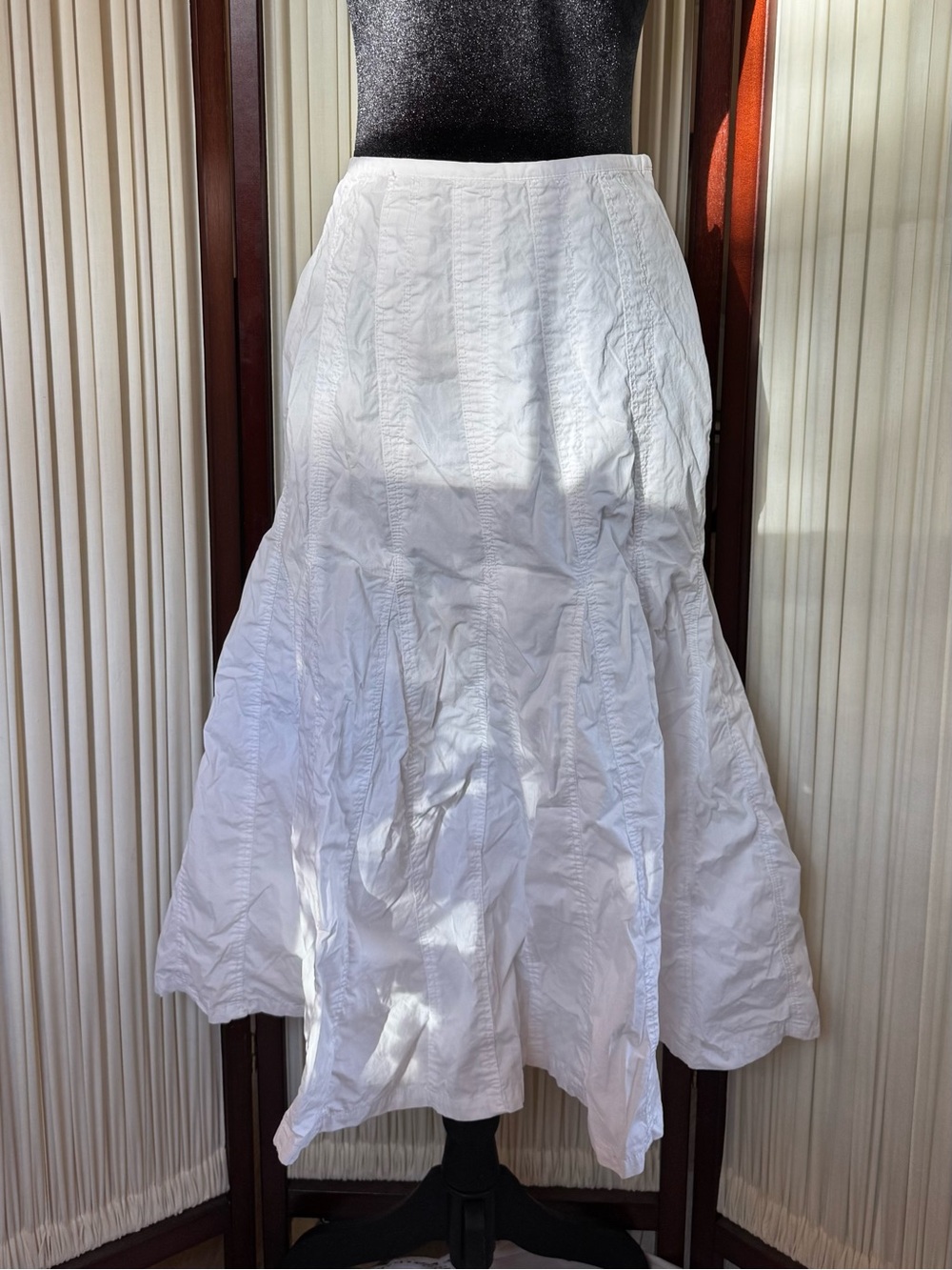 Y2K drop waist white maxi skirt